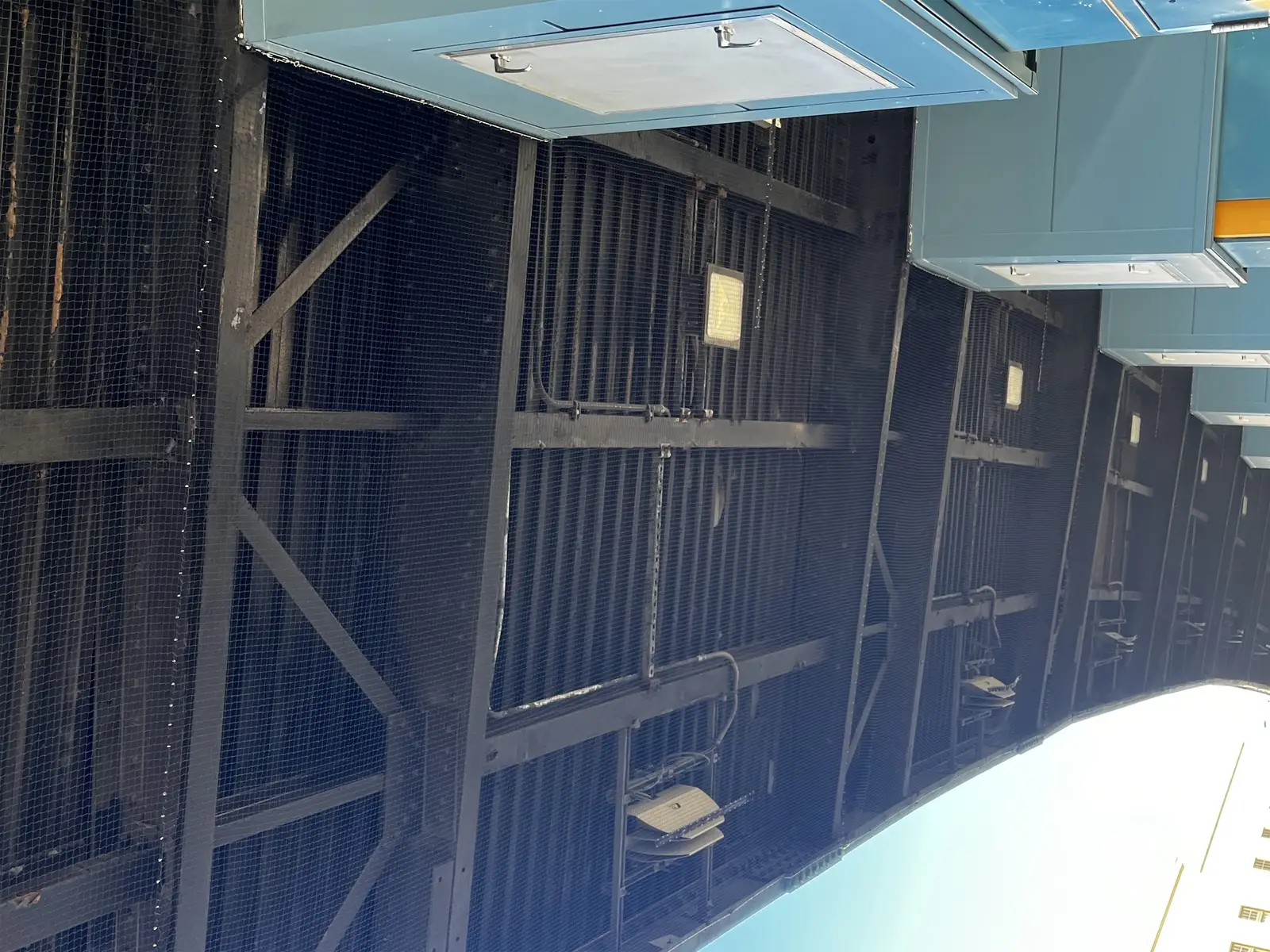 bird netting installed to block nesting and roosting areas for Waste Management Facility Bird Control
