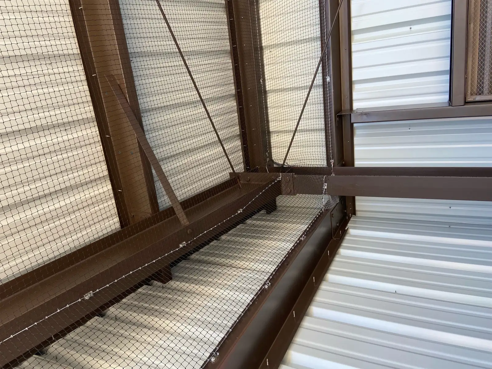 bird netting installed to block nesting and roosting areas for Public Facility Canada Geese Control